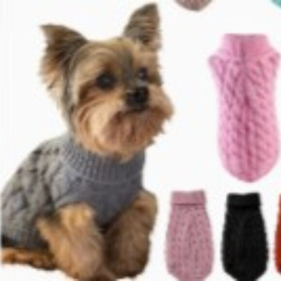 Cozy Knit Pet Sweater for Cats & Dogs - Warm Pullover, Teal Blue, Size S - Picture 6 of 9